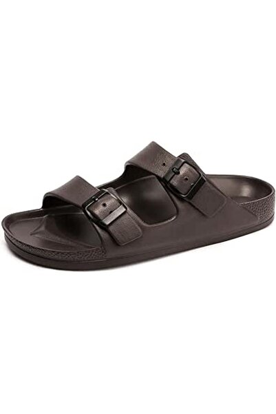 FUNKYMONKEY Women's Comfort Slides Double Buckle Adjustable EVA Flat Sandals ...