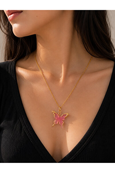 Bymiel Gold Color 316L Stainless Steel Necklace with Butterfly Figure