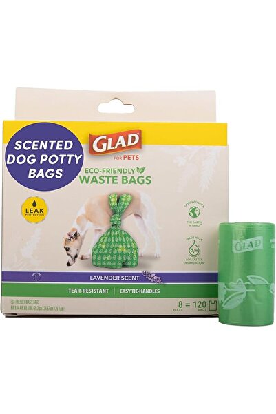 Glad Eco Friendly Dog Waste Bags | 24 Rolls of Lavender Scented Dog Waste Bag...