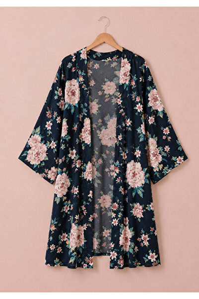 Little Visqon Kimono de vară pentru femei, cu croială confortabilă, din țesăt...