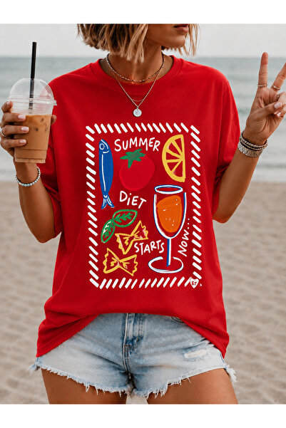 Yetişkin Unisex Baskılı Tişört Oversize