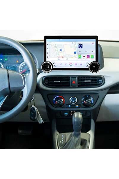 Carplayer شاشة أندرويد لسيارة هيونداي جراند i10 موديل 2018-2023 مع مقبضين، تد...