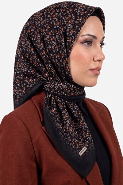 hadiora Women's Black Orange Floral Cotton Stitched Writing Pad