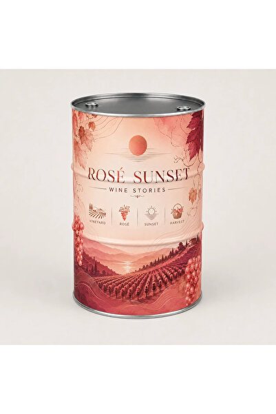 Generic Brand Masă tip butoi personalizată CISKO Rosé Sunset – Wine Stories