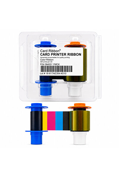 Nexuva 084051 Card Printer Ribbon YMCK P/N 084051, 500 Prints Per Roll