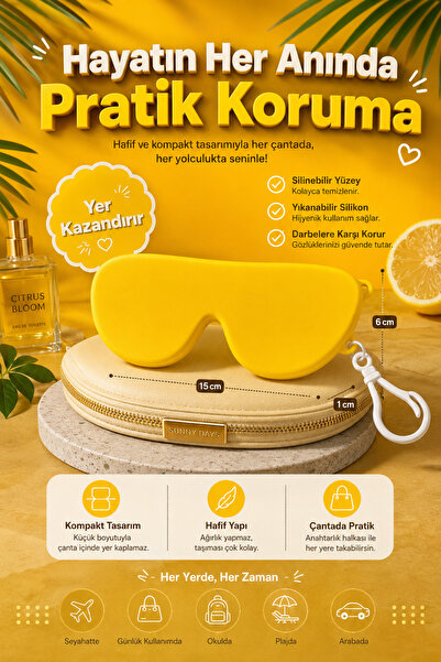 Chunky Frame CarryNest Premium Katlanabilir Simli Kırmızı Silikon Gözlük Kılıfı Süper Esnek Koruyucu Gözlük Taşıma ve Saklama Kabı