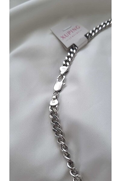 asd accessory Xuping Silver Color Chain Model Steel Necklace / 55cm/ Xp Stamped