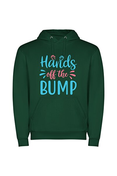 iLovePrints Bumpy Blessing: Hands Off Φούτερ με κουκούλα σε χρώμα Πράσινο