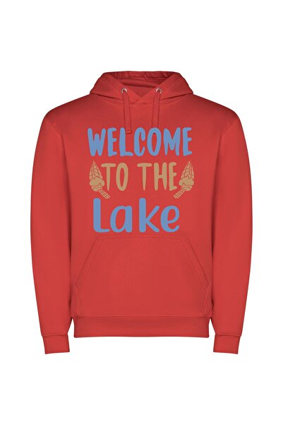 iLovePrints Lakeside Charm: A Detailed Welcome Φούτερ με κουκούλα σε χρώμα Κό...