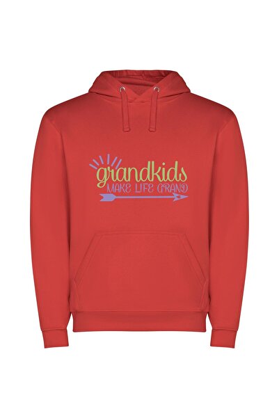 iLovePrints Grandkids: Life's Grand Finale Φούτερ με κουκούλα σε χρώμα Κόκκινο