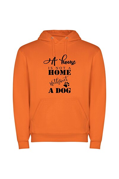 iLovePrints Dog's Haven: House, Home Φούτερ με κουκούλα σε χρώμα Πορτοκαλί