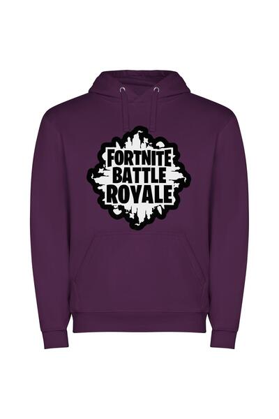 iLovePrints Fortnite Noir-Inspired Emblem Φούτερ με κουκούλα σε χρώμα Μωβ