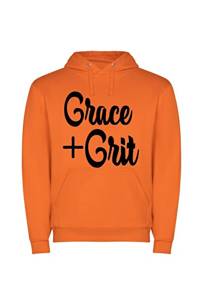 iLovePrints Graceful Grime & Grit Φούτερ με κουκούλα σε χρώμα Πορτοκαλί