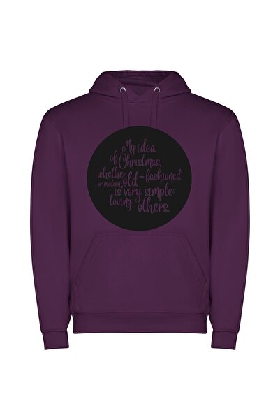 iLovePrints Circle of Christmas Love Φούτερ με κουκούλα σε χρώμα Μωβ