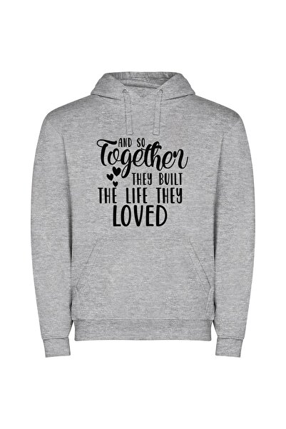 iLovePrints Love's Lifelong Framework Φούτερ με κουκούλα σε χρώμα Γκρι