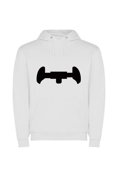 iLovePrints Elegant Toothbrush Silhouette Φούτερ με κουκούλα σε χρώμα Λευκό
