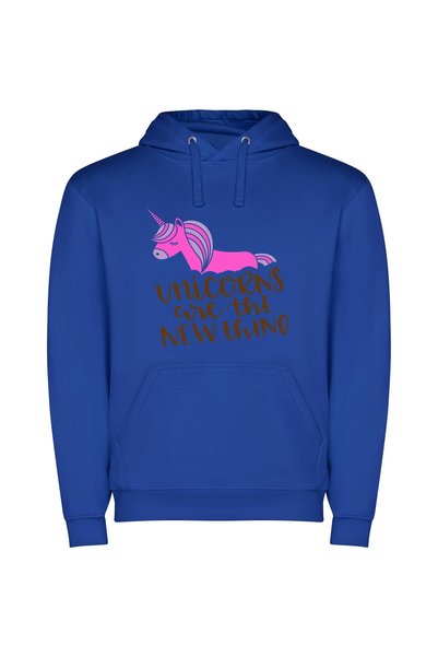 iLovePrints Enchanted Unicorn Obsession Φούτερ με κουκούλα σε χρώμα Μπλε