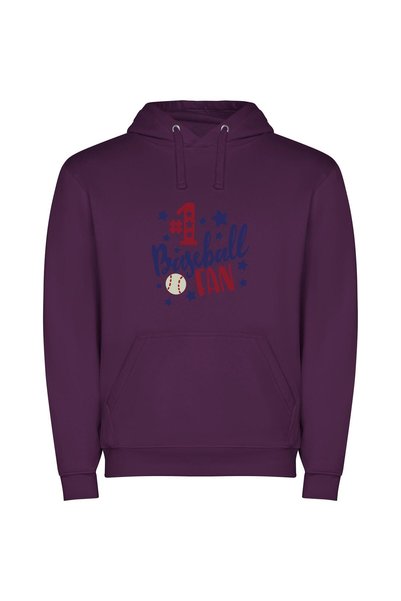 iLovePrints Ultimate Baseball Superfan Φούτερ με κουκούλα σε χρώμα Μωβ