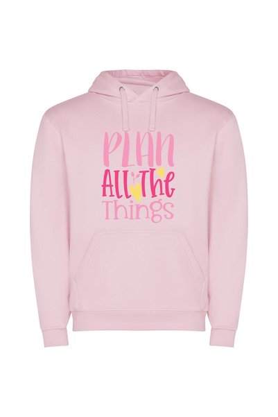 iLovePrints All in the Plans! Φούτερ με κουκούλα σε χρώμα Ροζ