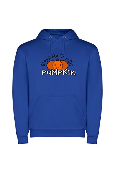 iLovePrints Pumpkin Delightful Halloween Decor Φούτερ με κουκούλα σε χρώμα Μπλε