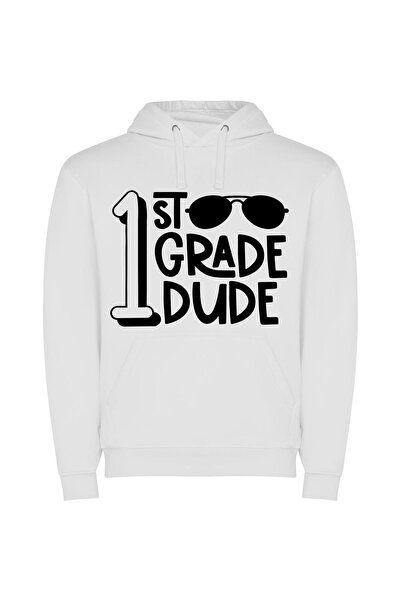 iLovePrints Grade One Prodigy Φούτερ με κουκούλα σε χρώμα Λευκό