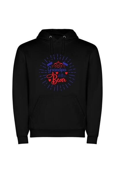 iLovePrints Grandpa Bear's Patriotic Sign Φούτερ με κουκούλα σε χρώμα Μαύρο