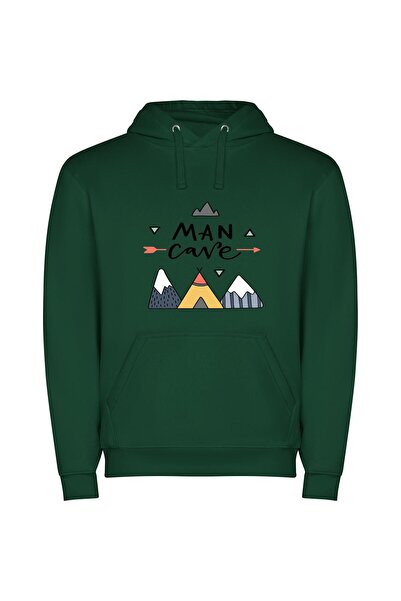 iLovePrints Cave Man Chic Φούτερ με κουκούλα σε χρώμα Πράσινο