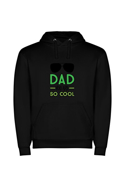 iLovePrints Daddy Cool Vibes Φούτερ με κουκούλα σε χρώμα Μαύρο