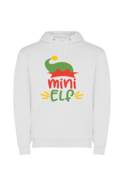 iLovePrints Chibi Elf Hat Delight Φούτερ με κουκούλα σε χρώμα Λευκό