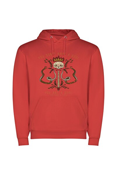 iLovePrints Reign of Serpents Φούτερ με κουκούλα σε χρώμα Κόκκινο