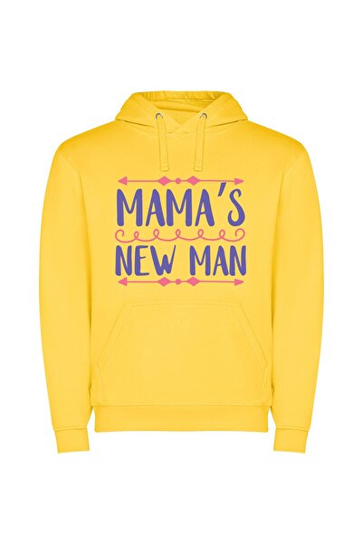 iLovePrints Grandma's Inspired Maternal Man Φούτερ με κουκούλα σε χρώμα Κίτρινο
