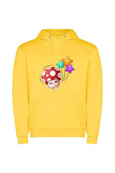 iLovePrints Mystic Starshroom Fantasia Φούτερ με κουκούλα σε χρώμα Κίτρινο