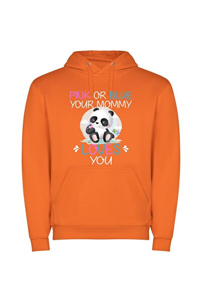 iLovePrints Panda Love in Colors Φούτερ με κουκούλα σε χρώμα Πορτοκαλί