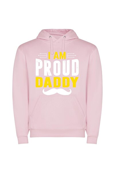 iLovePrints Daddy Energy Style Φούτερ με κουκούλα σε χρώμα Ροζ