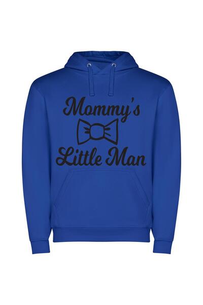 iLovePrints Little Man Logo: High-Quality Φούτερ με κουκούλα σε χρώμα Μπλε