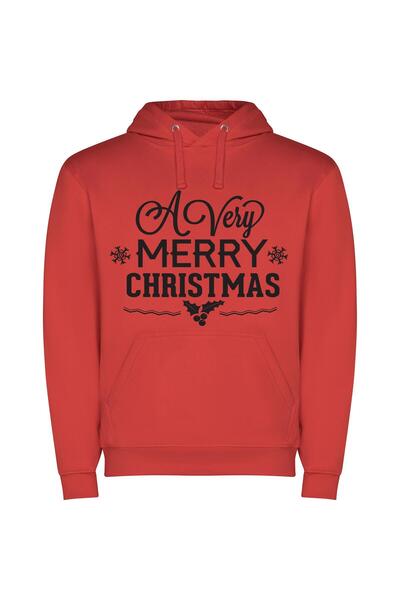 iLovePrints Holly Snowfall Elegance Φούτερ με κουκούλα σε χρώμα Κόκκινο