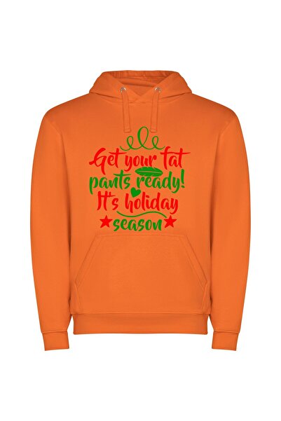 iLovePrints Holiday Feast Fashion Φούτερ με κουκούλα σε χρώμα Πορτοκαλί