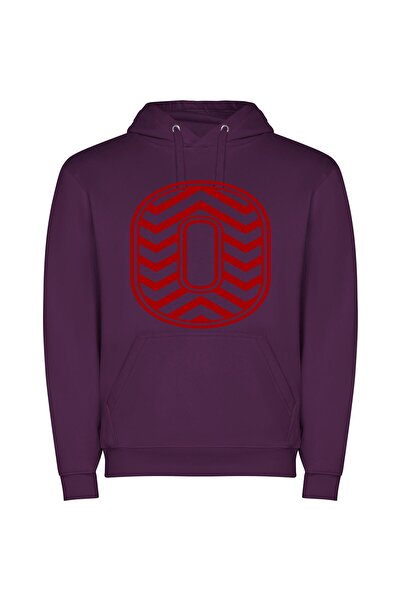 iLovePrints Zigzag O Insignia Φούτερ με κουκούλα σε χρώμα Μωβ