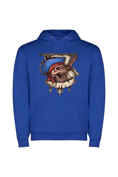 iLovePrints Pirates Unleashed: Illustrated Skulls Φούτερ με κουκούλα σε χρώμα...