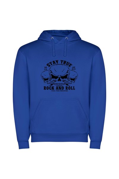 iLovePrints True Metal Skulls Φούτερ με κουκούλα σε χρώμα Μπλε