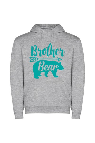 iLovePrints Bold Brotherhood Vibes Φούτερ με κουκούλα σε χρώμα Γκρι