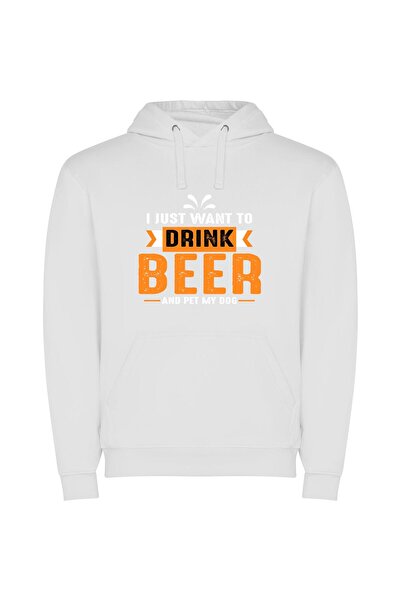 iLovePrints Brew in Style Φούτερ με κουκούλα σε χρώμα Λευκό