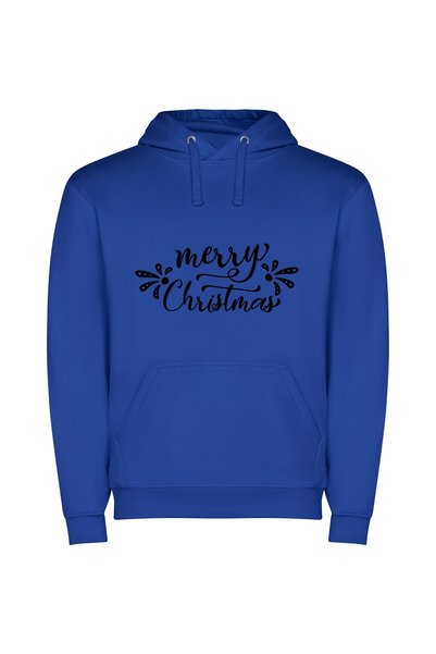 iLovePrints Festive Inked Greeting Φούτερ με κουκούλα σε χρώμα Μπλε