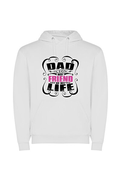 iLovePrints Pink Friend Connection Φούτερ με κουκούλα σε χρώμα Λευκό