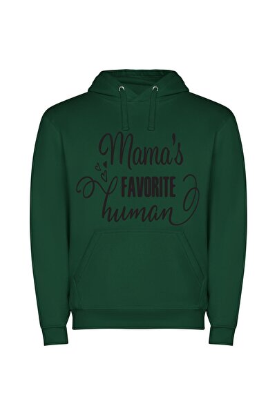 iLovePrints Mama's Beloved Fan Φούτερ με κουκούλα σε χρώμα Πράσινο
