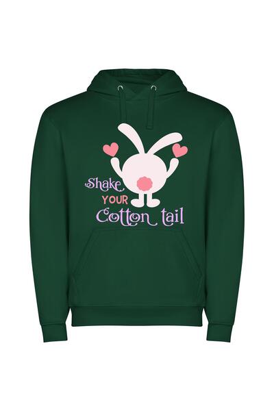 iLovePrints Cotton Candy Bunny Love Φούτερ με κουκούλα σε χρώμα Πράσινο