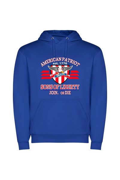 iLovePrints United Liberty Eagle Design Φούτερ με κουκούλα σε χρώμα Μπλε