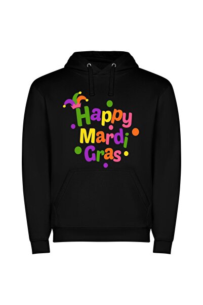 iLovePrints Mardi Gras Spectra Φούτερ με κουκούλα σε χρώμα Μαύρο