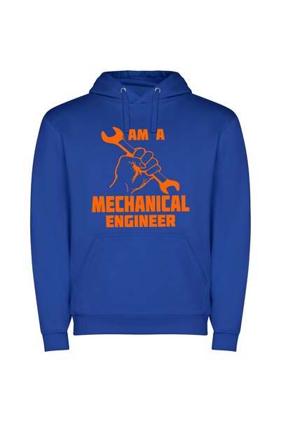 iLovePrints Mechanical Mastery Unleashed Φούτερ με κουκούλα σε χρώμα Μπλε