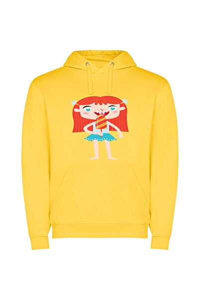 iLovePrints Sugar Coated Sweetie Φούτερ με κουκούλα σε χρώμα Κίτρινο